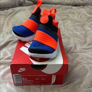 Nike Kids Presto Extreme TD Blue and Orange Shoes